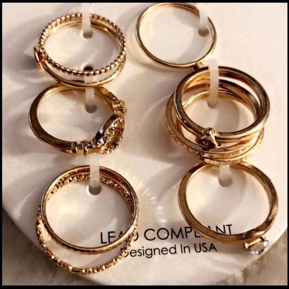 10 pcs Gold Rings - Picture 2 of 2